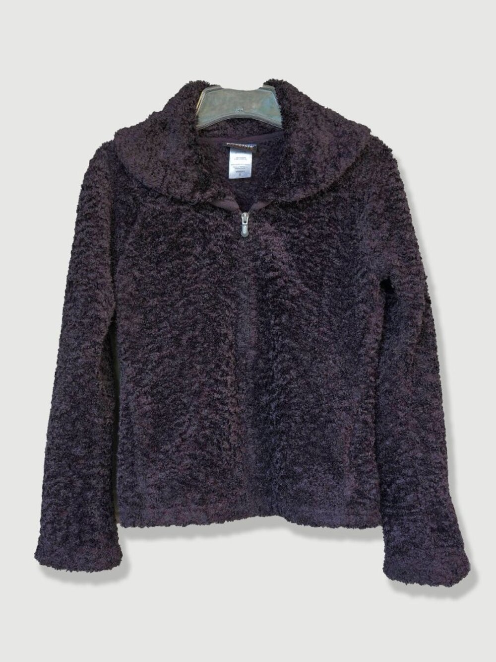 Patagonia Synchilla Y2k Fleece Coat Bell Sleeve Curly Q Shawl Collar Purple